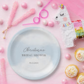 She's on Cloud 9 Dreamy Waterカラーブライダルシャワー ペーパープレート (パーティー)