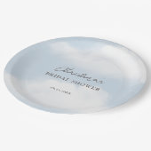She's on Cloud 9 Dreamy Waterカラーブライダルシャワー ペーパープレート (アングル)
