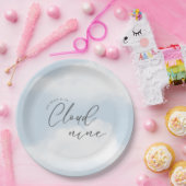 She's on Cloud 9 Dreamy Waterカラーブライダルシャワー ペーパープレート (パーティー)