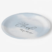 She's on Cloud 9 Dreamy Waterカラーブライダルシャワー ペーパープレート (アングル)