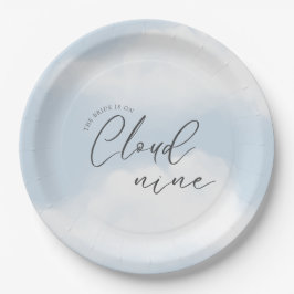 She's on Cloud 9 Dreamy Waterカラーブライダルシャワー ペーパープレート
