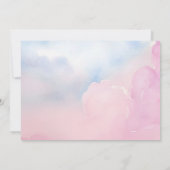 She's On Cloud 9 Pink Waterカラーブライダルシャワー サンキューカード (裏面)