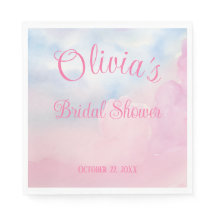 She's On Cloud 9 Pink Waterカラーブライダルシャワー