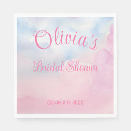 She's On Cloud 9 Pink Waterカラーブライダルシャワー スタンダードランチョンナプキン