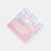 She's On Cloud 9 Pink Waterカラーブライダルシャワー スタンダードランチョンナプキン (角)