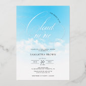 She's on Cloud Nineブライダルシャワーフォイル招待状 箔招待状 (正面)