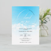 She's on Cloud Nineブライダルシャワーフォイル招待状 箔招待状 (立ち正面)