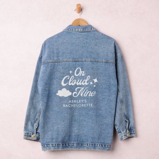 She's on Cloud Nine Bachelorette Party Outfit デニムジャケット (ハンガー)
