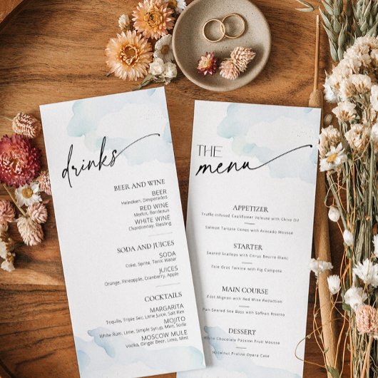 Shes on Cloud Nine Blue Skyブライダルシャワーメニュー