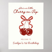 She's Our Little Cherry On Top Girls 1st Birthday ポスター (正面)