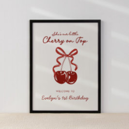 She's Our Little Cherry On Top Girls 1st Birthday ポスター