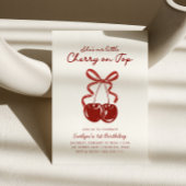 She's Our Little Cherry On Top Girls 1st Birthday 招待状