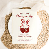 She's Our Little Cherry On Top Girls 1st Birthday 招待状