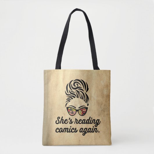 "She's Reading Comics Again" Tote Bag トートバッグ (正面)