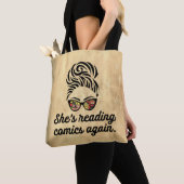 "She's Reading Comics Again" Tote Bag トートバッグ (クローズアップ)
