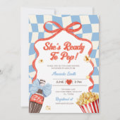 She's Ready To Pop ソーダコーラ レトロベビーシャワー 招待状 (正面)