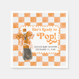 She's Ready to Pop ベビーシャワー スタンダードカクテルナプキン