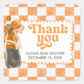 She's Ready to Pop Baby Shower スクエアシール (正面)