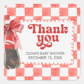 She's Ready to Pop Baby Shower スクエアシール (正面)