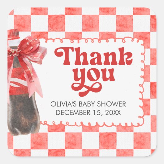 She's Ready to Pop Baby Shower スクエアシール (正面)