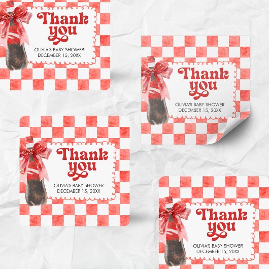 She's Ready to Pop Baby Shower スクエアシール