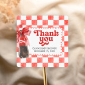 She's Ready to Pop Baby Shower スクエアシール