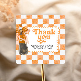 She's Ready to Pop Baby Shower スクエアシール