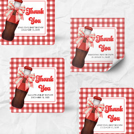 She's Ready to Pop Baby Shower スクエアシール