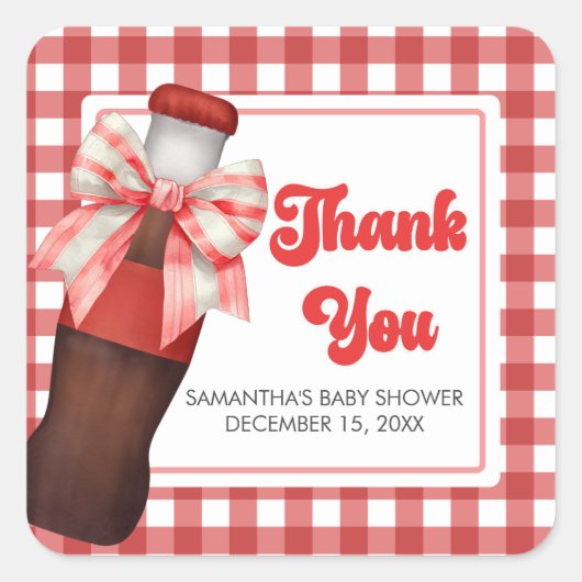 She's Ready to Pop Baby Shower スクエアシール (正面)