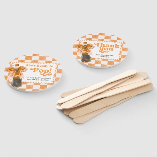 She's Ready to Pop Baby Shower ハンドファン (組立なし)