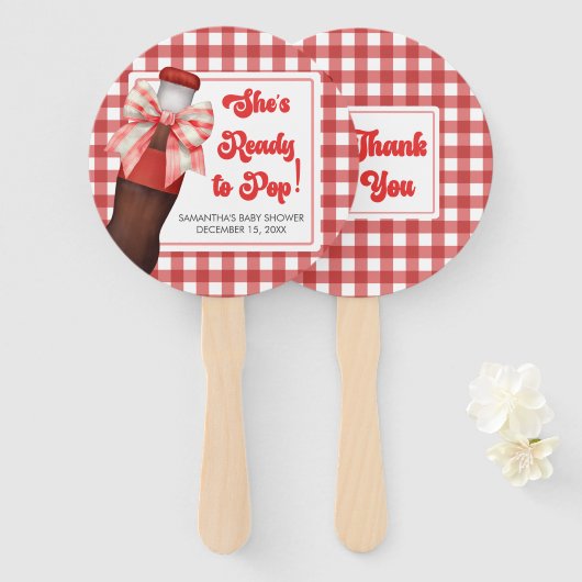 She's Ready to Pop Baby Shower  ハンドファン (正面&裏面)