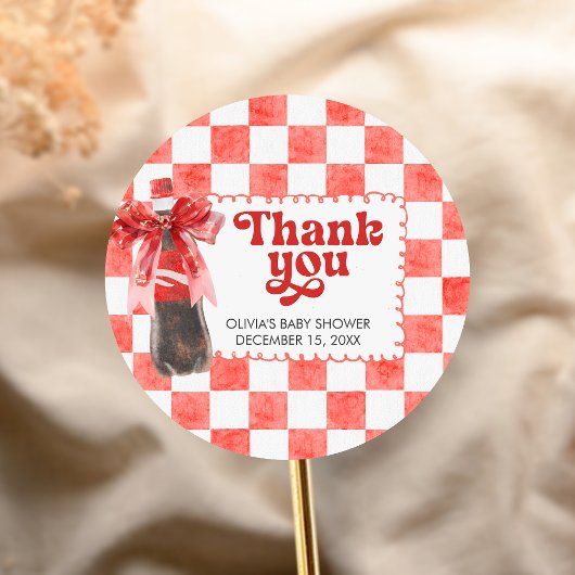 She's Ready to Pop Baby Shower ラウンドシール