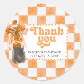 She's Ready to Pop Baby Shower ラウンドシール (正面)