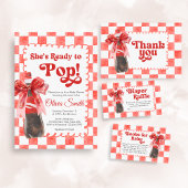 She's Ready to Pop Baby Shower 招待状