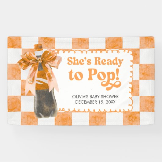 She's Ready to Pop Baby Shower 横断幕 (横)