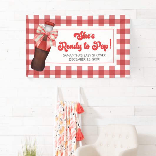 She's Ready to Pop Baby Shower  横断幕 (インサイチュ)