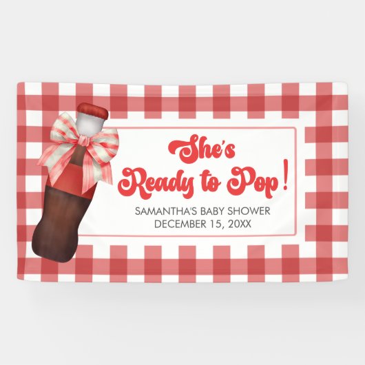 She's Ready to Pop Baby Shower  横断幕 (横)