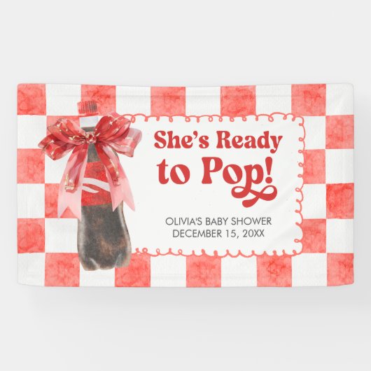 She's Ready to Pop Baby Shower 横断幕 (横)