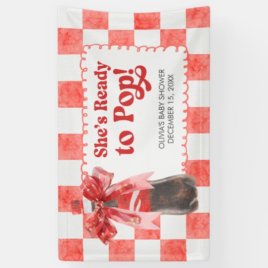 She's Ready to Pop Baby Shower 横断幕 (縦)