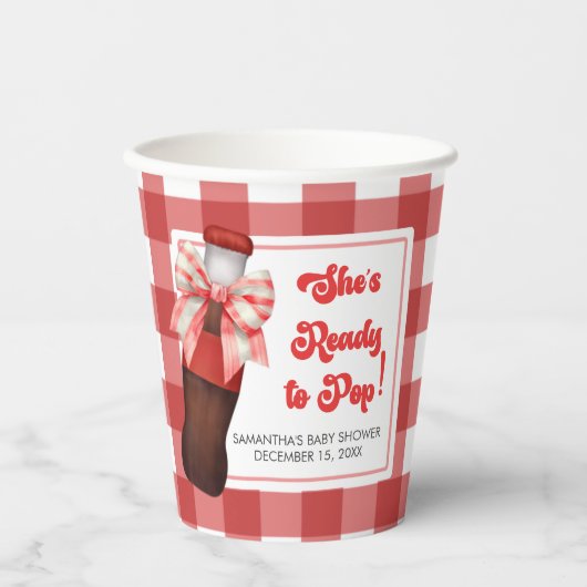 She's Ready to Pop Baby Shower  紙コップ (正面)
