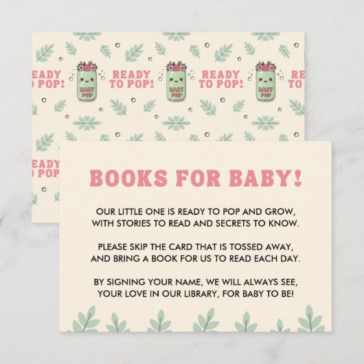 She's Ready to Pop Baby Shower Boho Kawaii Soda エンクロージャーカード (正面/裏面)