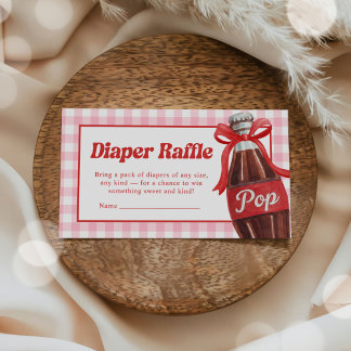 She's Ready to Pop Baby Shower Diaper Raffle エンクロージャーカード