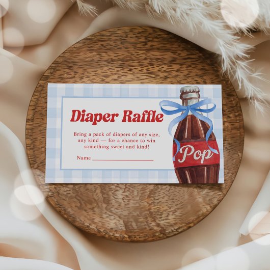 She's Ready to Pop Baby Shower Diaper Raffle エンクロージャーカード