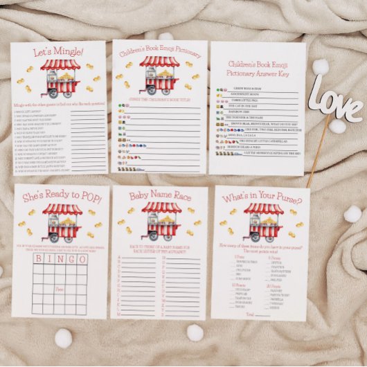 She's Ready to POP!  Baby Shower Game  招待状