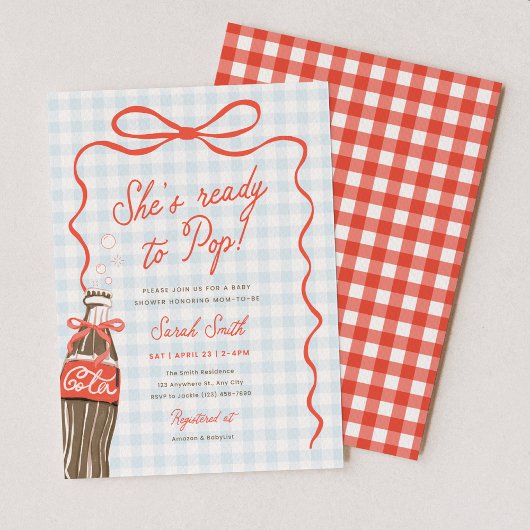 She's Ready To Pop Baby Shower Invitation 招待状