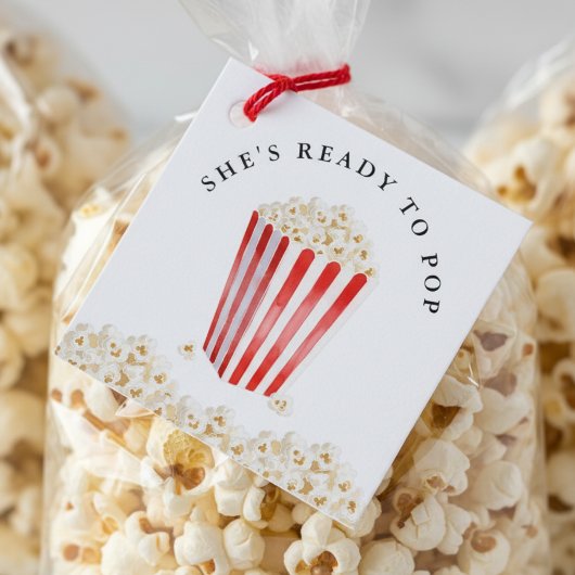 She's Ready To Pop Baby Shower Popcorn フェイバータグ