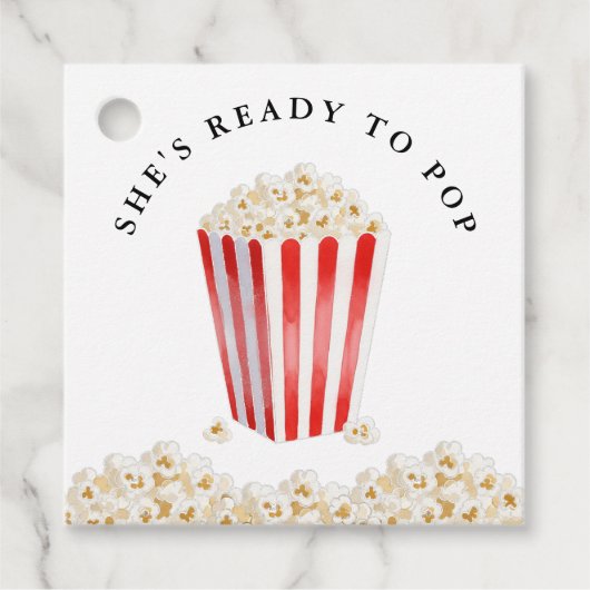 She's Ready To Pop Baby Shower Popcorn フェイバータグ (正面)