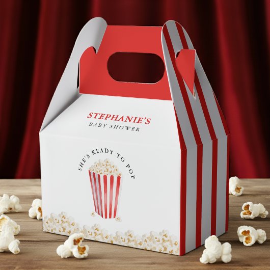 She's Ready To Pop Baby Shower Popcorn フェイバーボックス