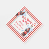 She's Ready to Pop Baby Shower | Red Gingham スタンダードランチョンナプキン (角)