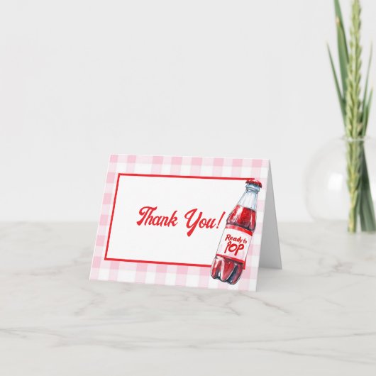 She's Ready to Pop Baby Shower Soda Thank You Card サンキューカード (正面)